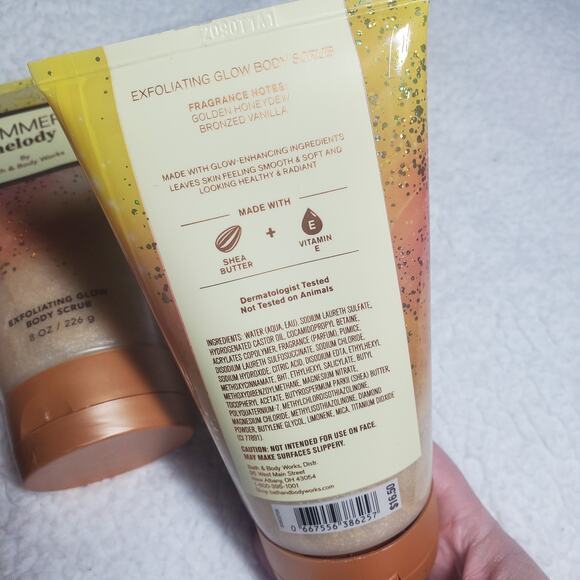 Bath & Body Works Summer Melody Exfoliating Glow Body Scrub Lot NWT (8 oz x 3) - Picture 3 of 7